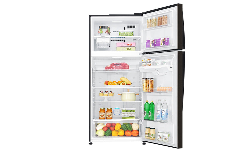 LG  GT-M5093BL  Top Freezer with Smart  Inverter Compressor in  Black Steel 506L