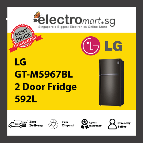 LG GT-M5967BL 2 Door Fridge 592L