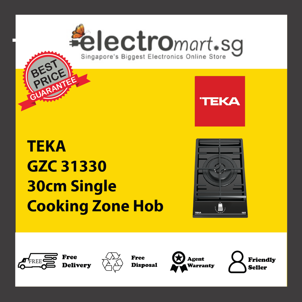 TEKA GZC 31330 30cm Single Cooking Zone Hob