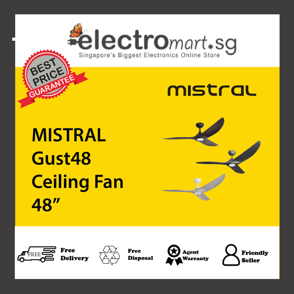 MISTRAL Gust48 Ceiling Fan 48”