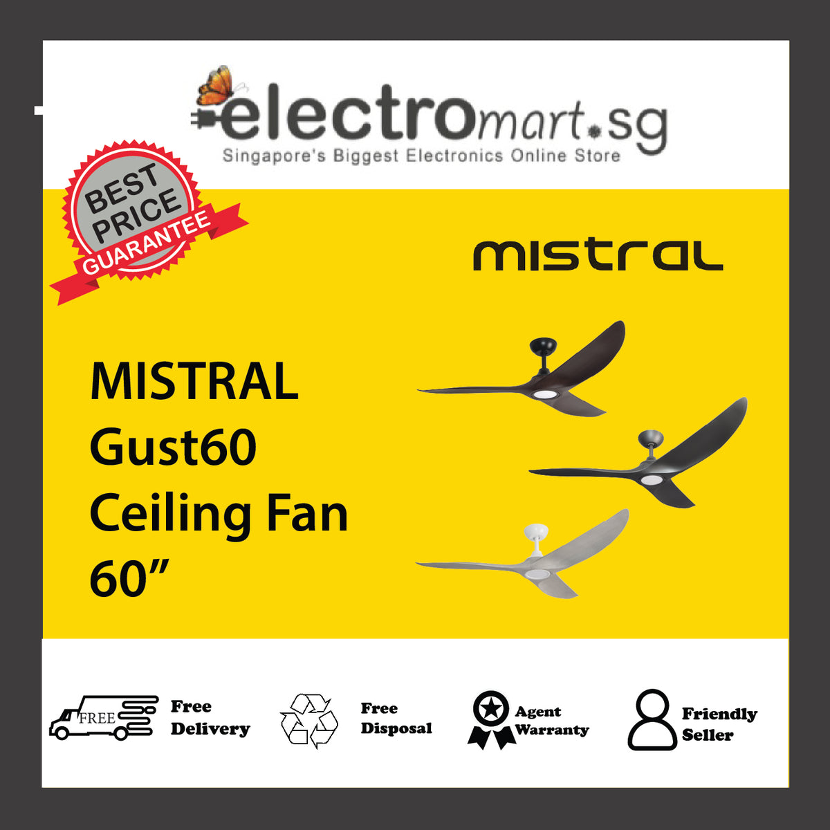 MISTRAL Gust60 Ceiling Fan 60”