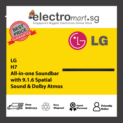 LG H7 All-in-one Soundbar with 9.1.6 Spatial Sound & Dolby Atmos