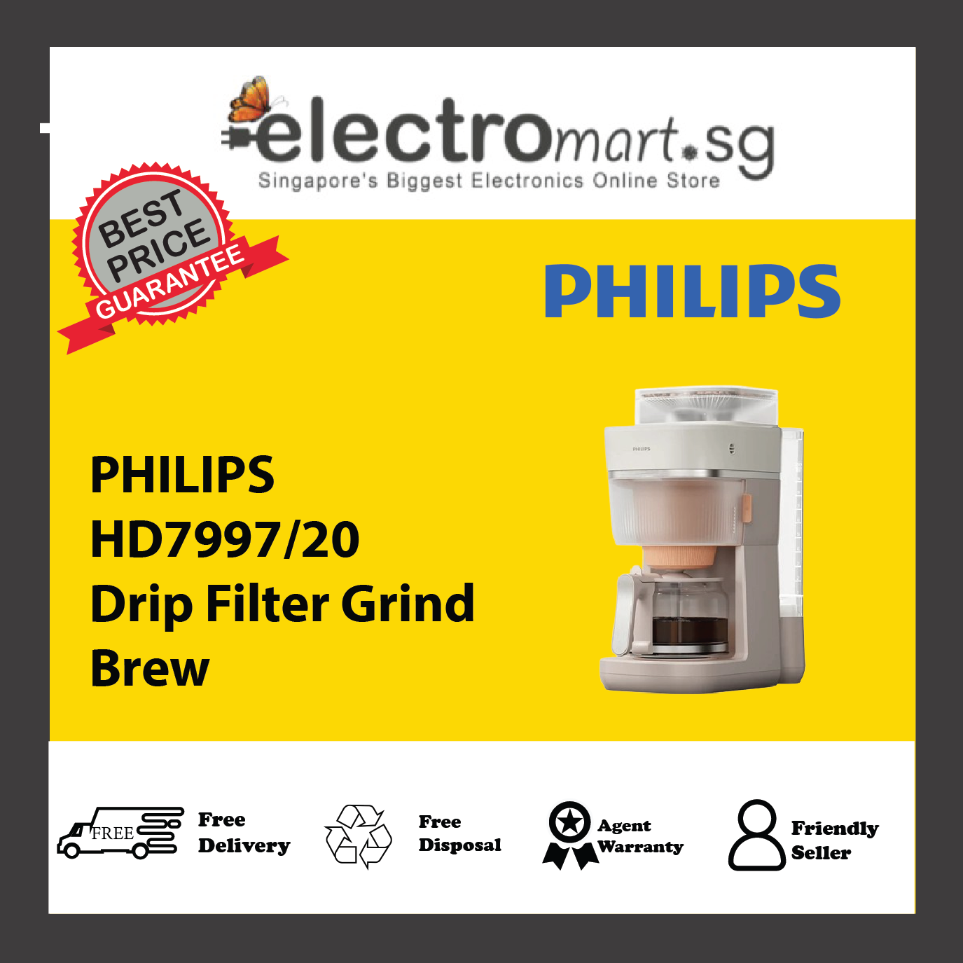PHILIPS HD7997/20 Drip Filter Grind Brew