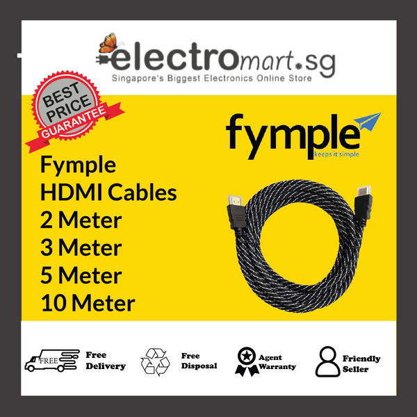 Fymple Nylon HDMI Cable - 2 Meter, 3 Meter, 5 Meter, 10 Meter