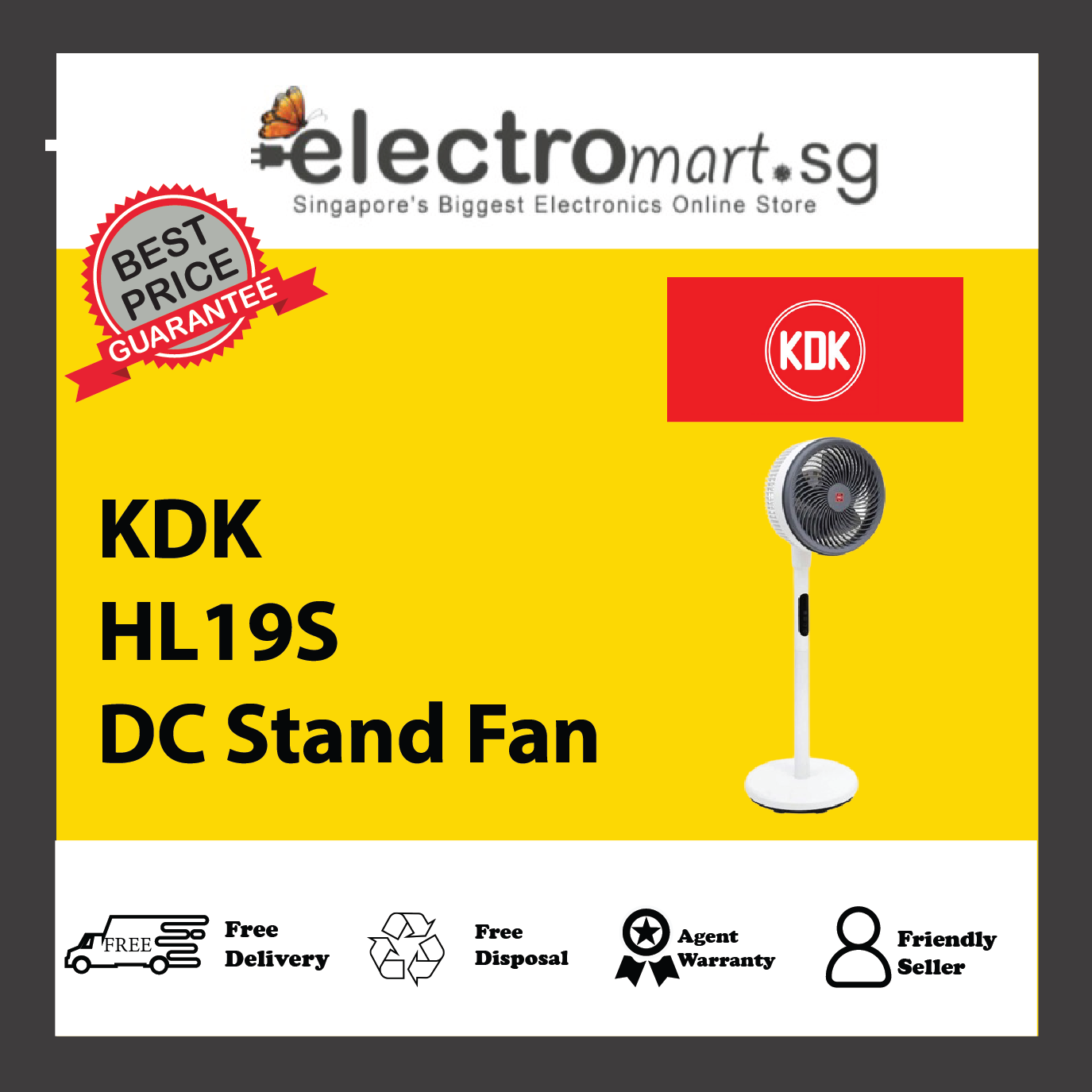 KDK HL19S DC Stand Fan 7.5" (19cm)