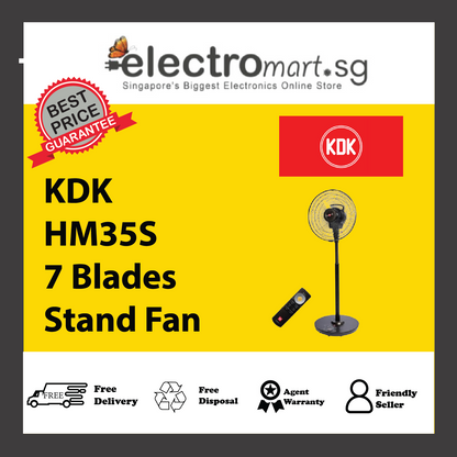 KDK HM35S 7 Blades Stand Fan with Remote Control (36cm/14”)
