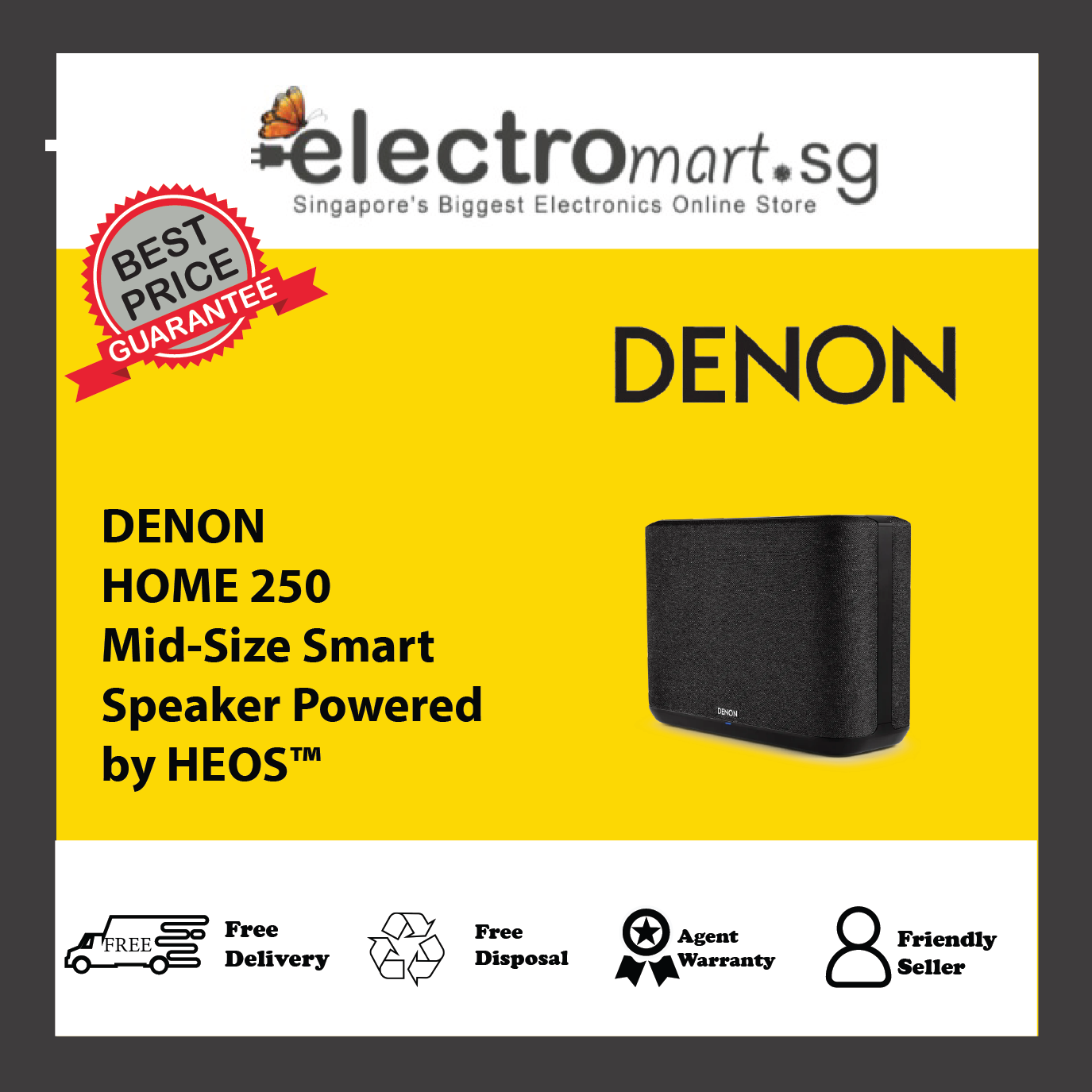 DENON HOME 250 Mid-Size Smart Speaker Powered by HEOS™