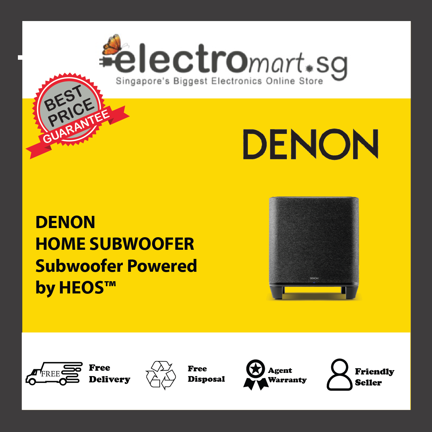 DENON HOME SUBWOOFER Subwoofer Powered by HEOS™