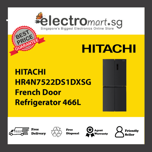 HITACHI HR4N7522DS1DXSG French Door Refrigerator 466L