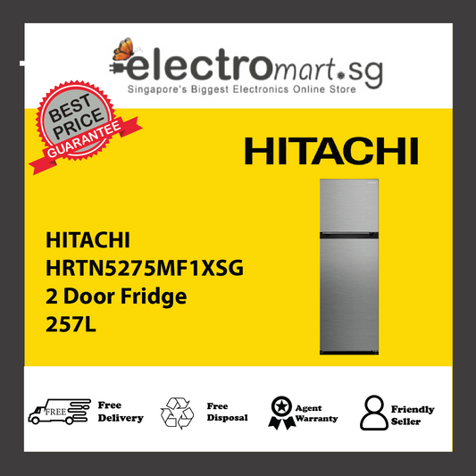 HITACHI HRTN5275MF1XSG 2 Door Fridge 257L
