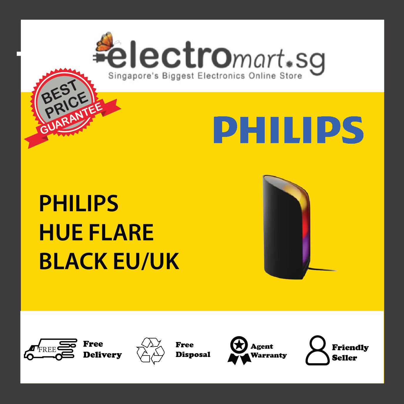 PHILIPS HUE FLARE BLACK EU/UK