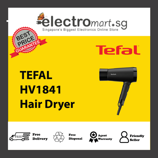 TEFAL HV1841 Express Style Dual-Voltage Travel Hair Dryer