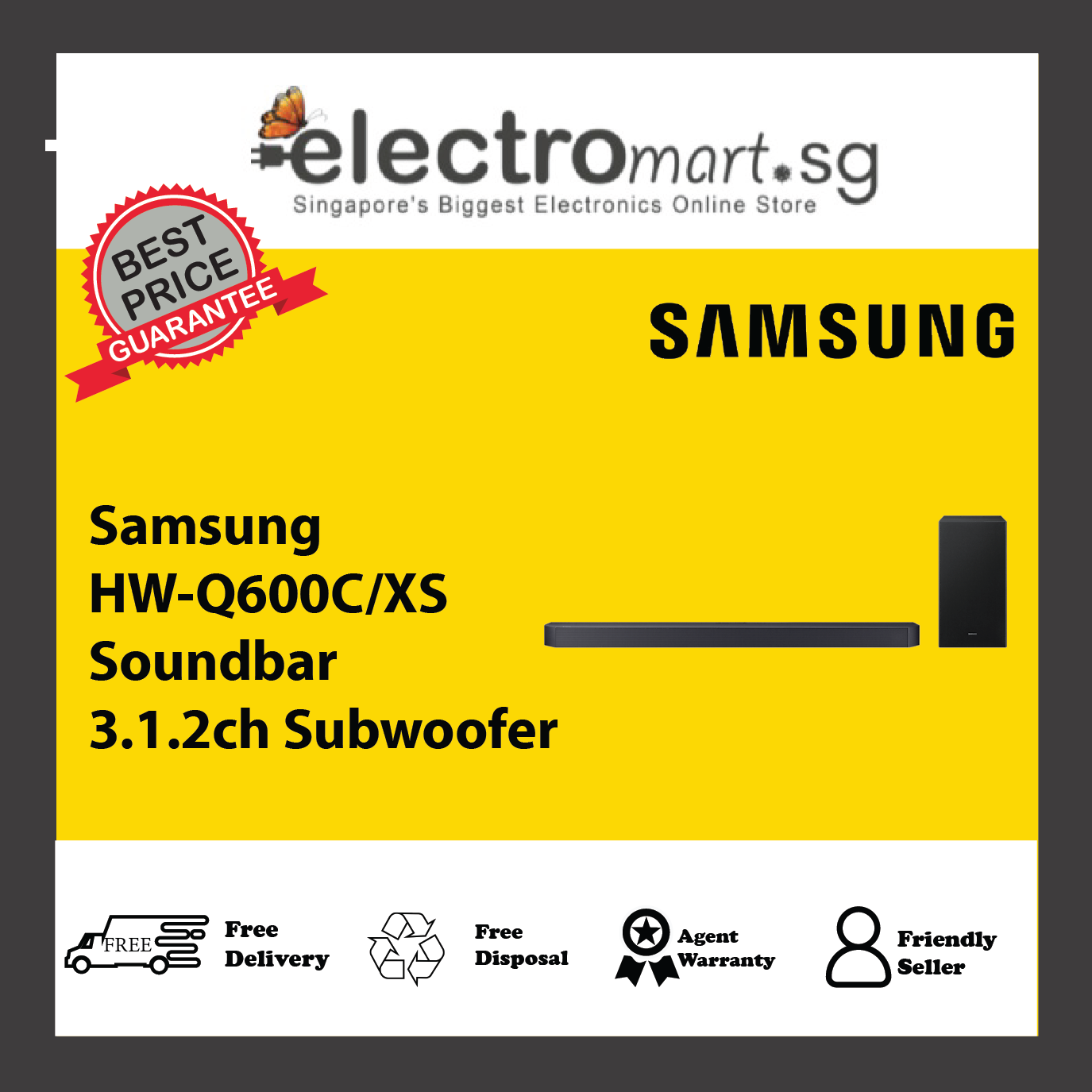 Samsung HW-Q600C/XS Soundbar  3.1.2ch Subwoofer