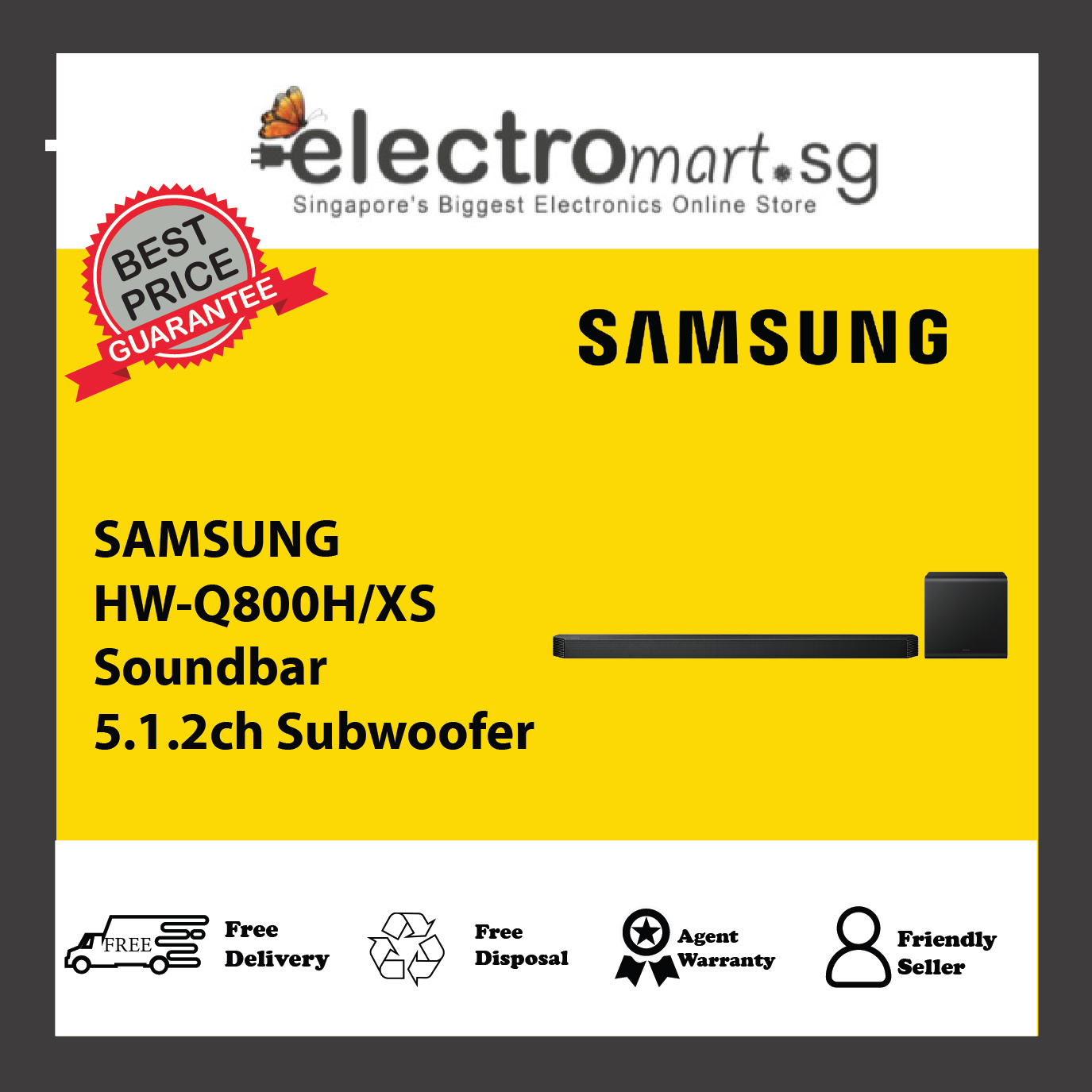 SAMSUNG HW-Q800H/XS Soundbar 5.1.2ch Subwoofer