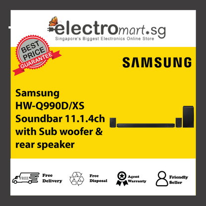 Samsung HW-Q990D/XS Soundbar 11.1.4ch with Sub woofer & rear speaker