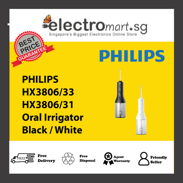 PHILIPS HX3806/33 HX3806/31 Oral Irrigator Black / White