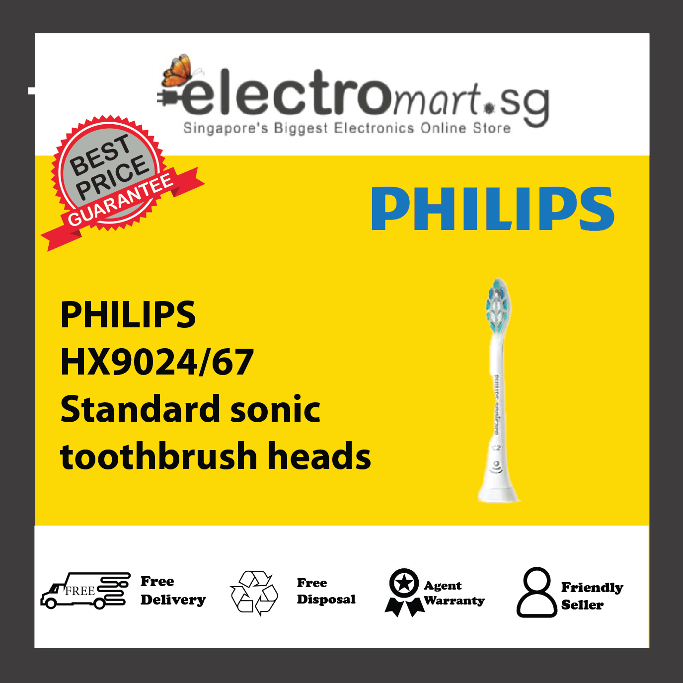 PHILIPS HX9024/67 Standard sonic  toothbrush heads