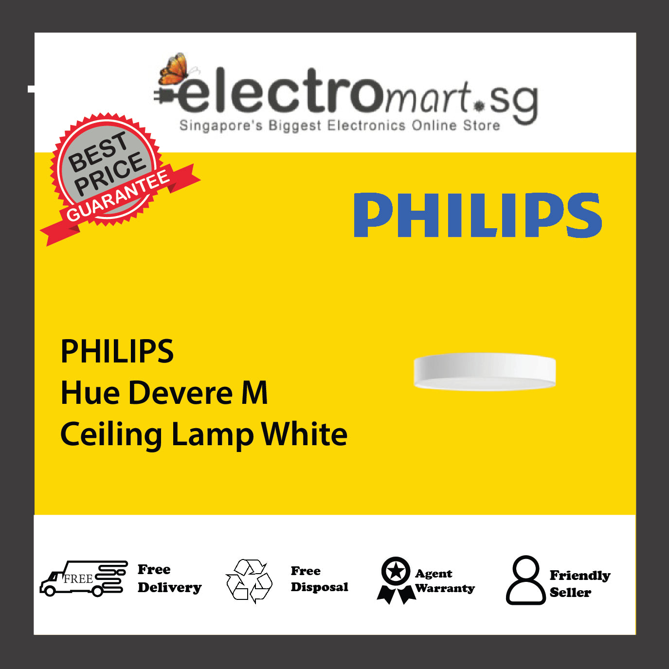 PHILIPS Hue Devere M Ceiling Lamp White
