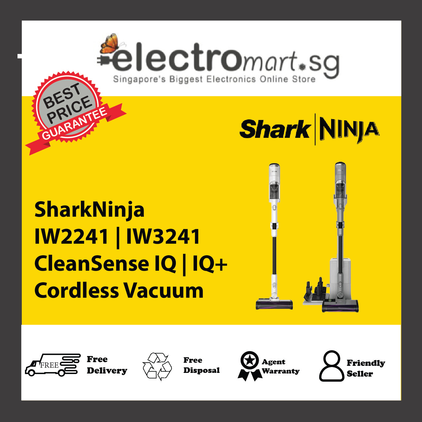 SharkNinja IW2241 | IW3241 CleanSense IQ | IQ+ Cordless Vacuum