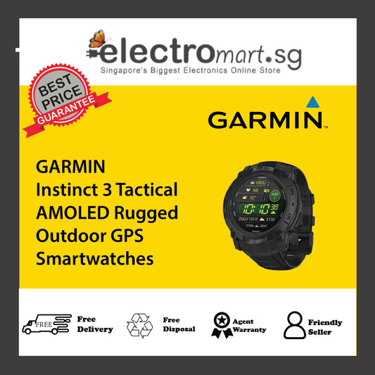 GARMIN Instinct 3 Tactical AMOLED Rugged  Outdoor GPS Smartwatches