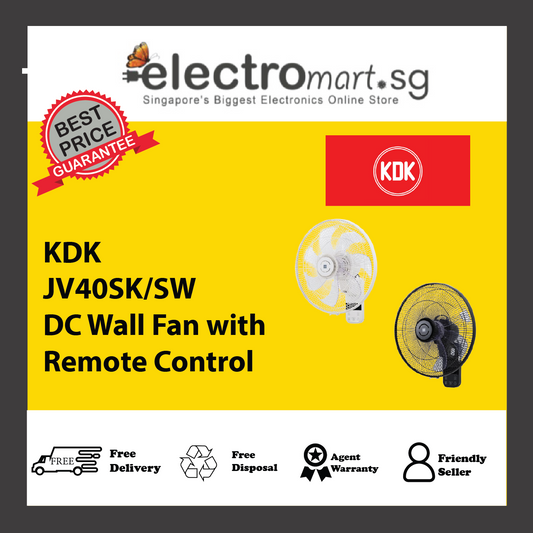 KDK JV40SK/SW DC Wall Fan with Remote Control