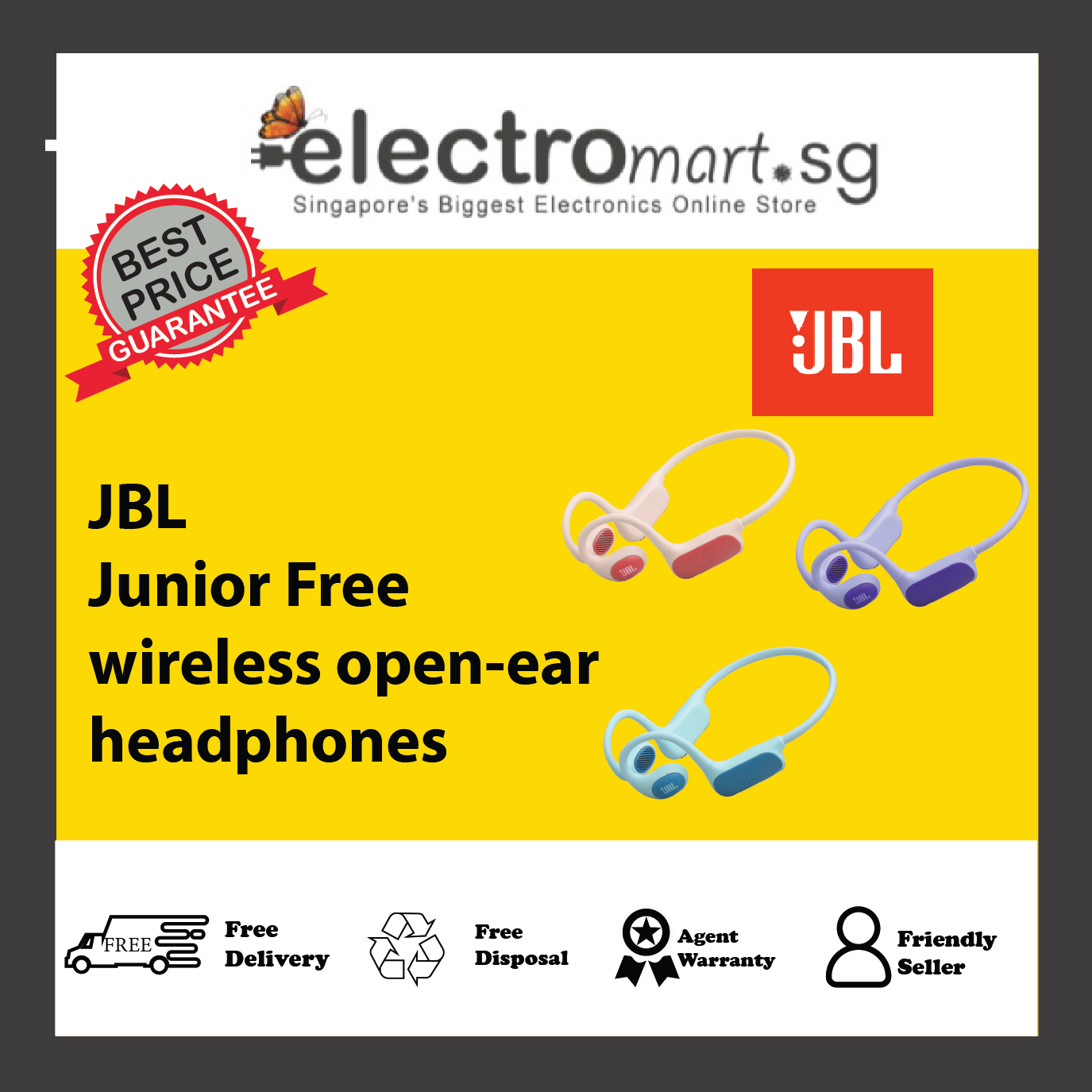 JBL Junior Free wireless open-ear headphones