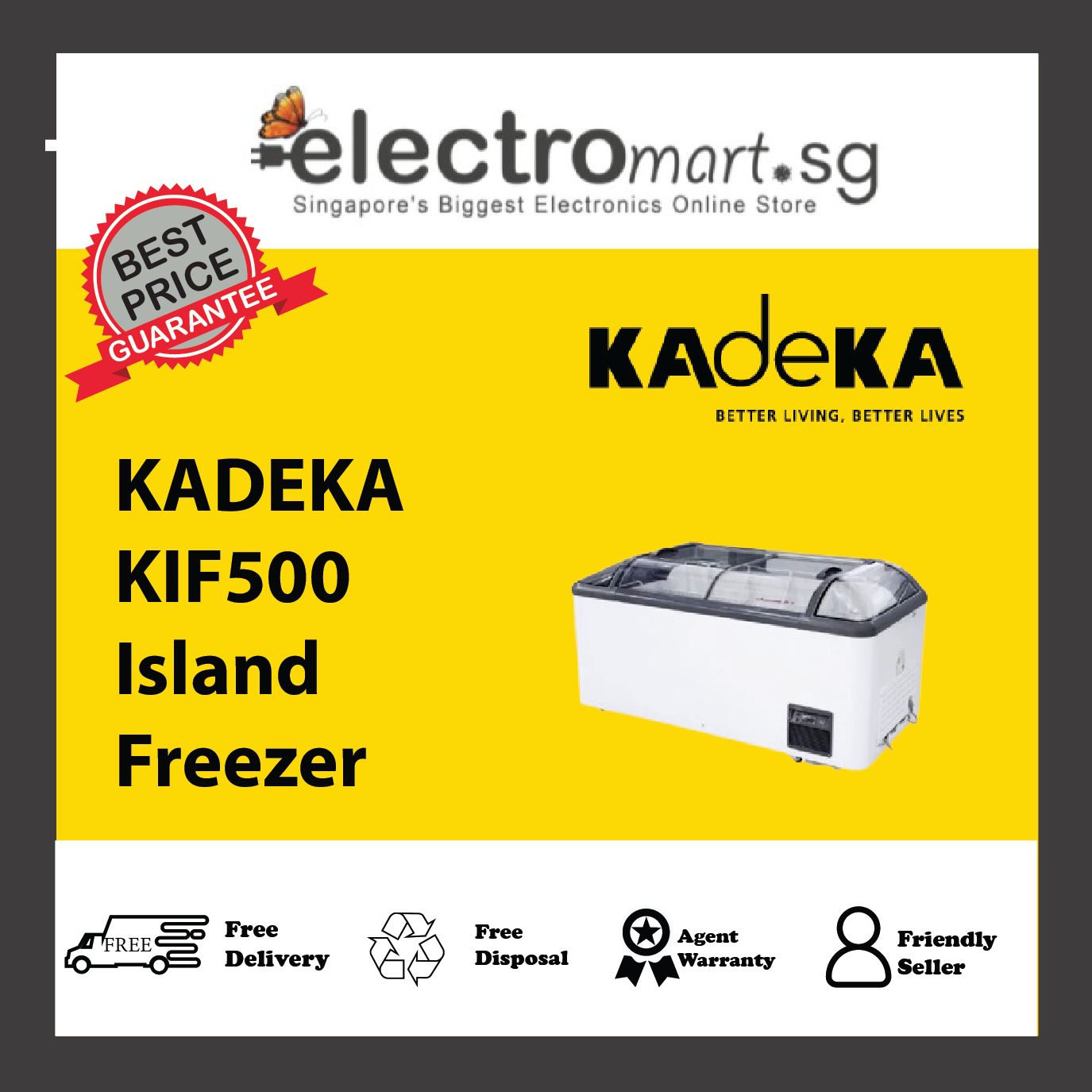 KADEKA KIF-500 428 Litres, Sliding Door Chest Freezer