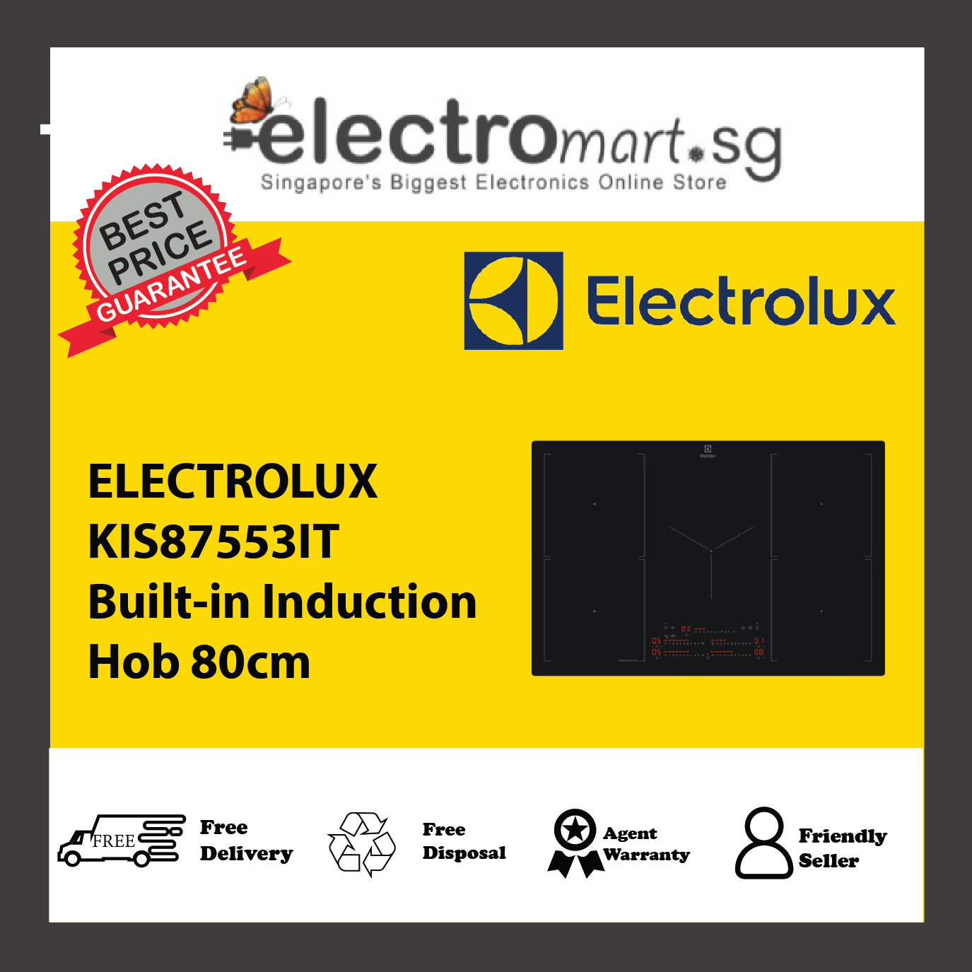 ELECTROLUX KIS87553IT Built-in Induction Hob 80cm