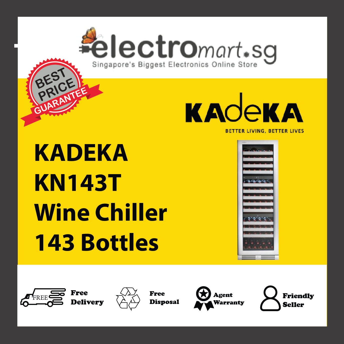 KADEKA KN143T Wine Chiller  143 Bottles