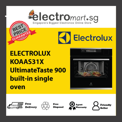 ELECTROLUX KOAAS31X 60cm UltimateTaste 900 built-in single oven with 70L capacity