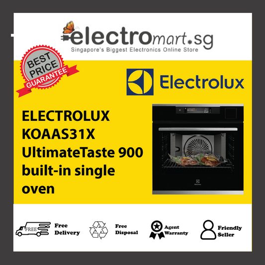 ELECTROLUX KOAAS31X 60cm UltimateTaste 900 built-in single oven with 70L capacity