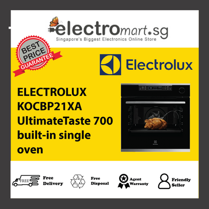ELECTROLUX KOCBP21XA 60cm UltimateTaste 700 built-in single oven with 72L capacity