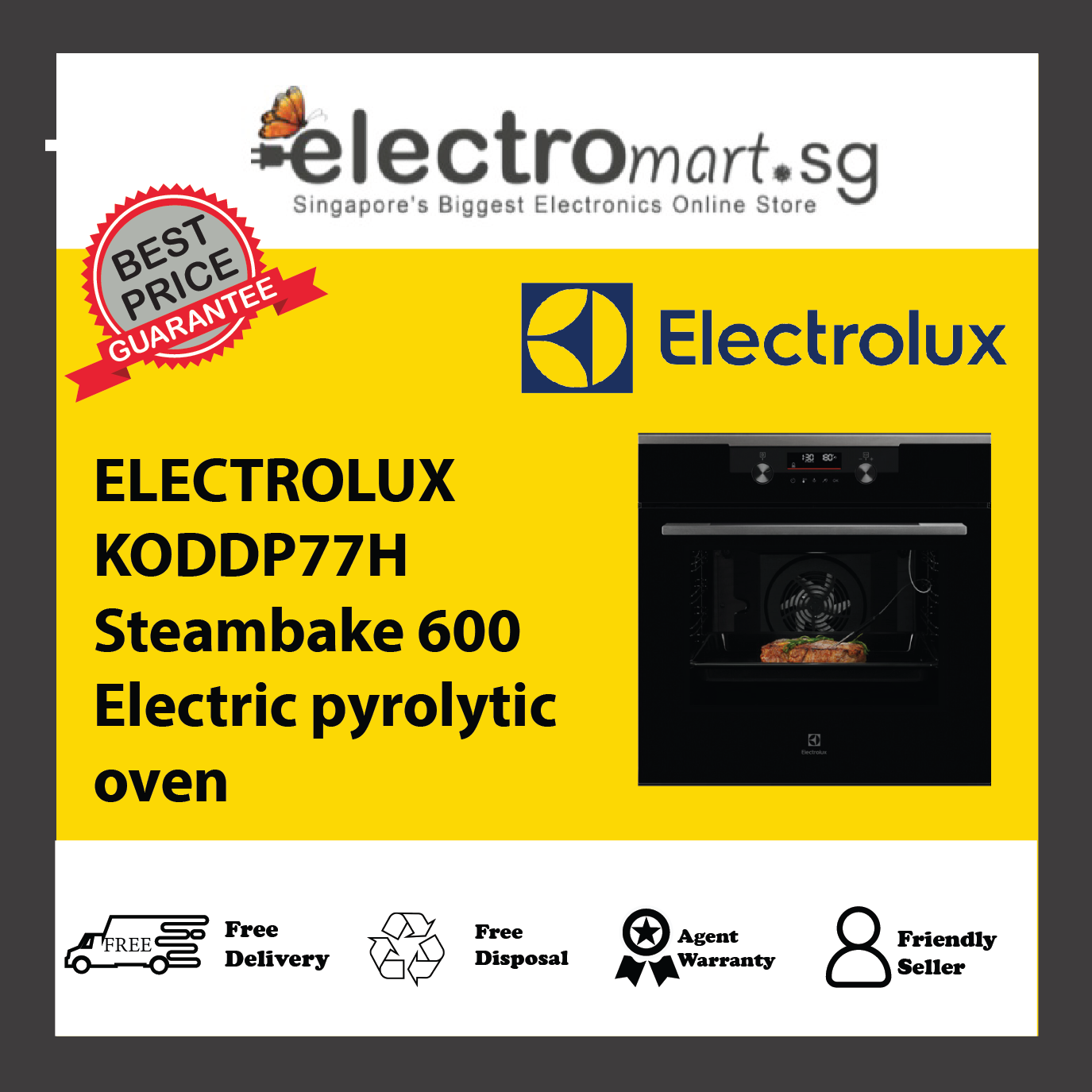 ELECTROLUX KODDP77H Steambake 600 Electric pyrolytic oven