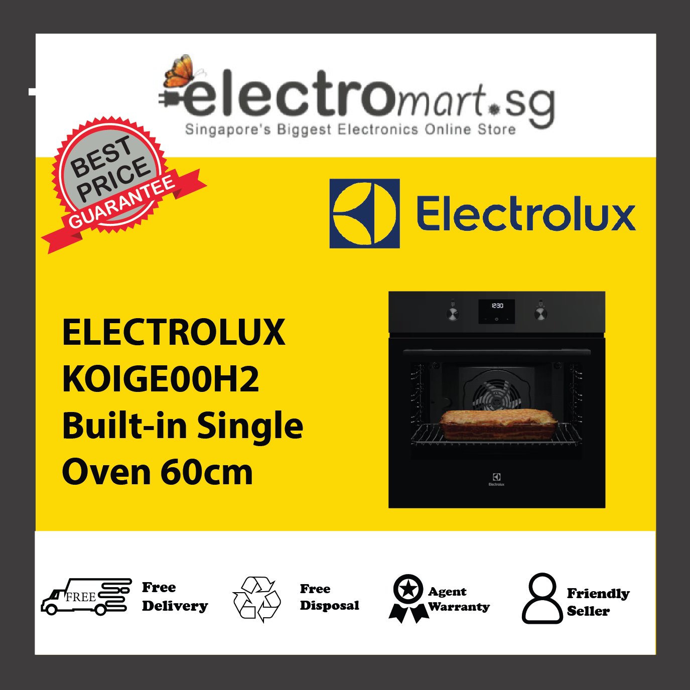 ELECTROLUX KOIGE00H2 Built-in Single Oven 60cm