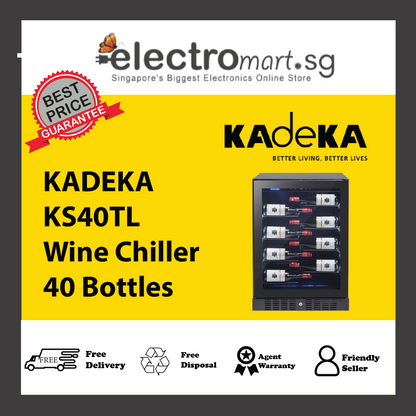 KADEKA KS40TL Free-standing unit or under the kitchen worktop counter 40 bottle capacity