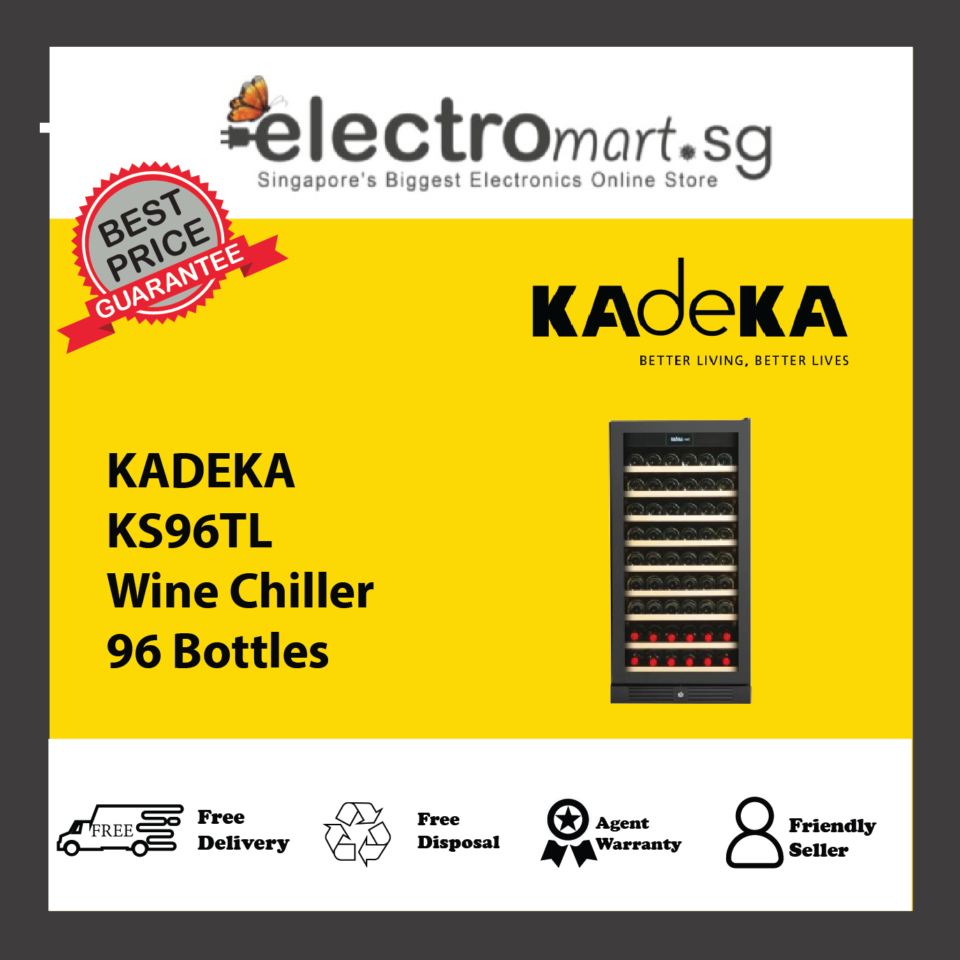 KADEKA KS96TL Wine Chiller 96 Bottles