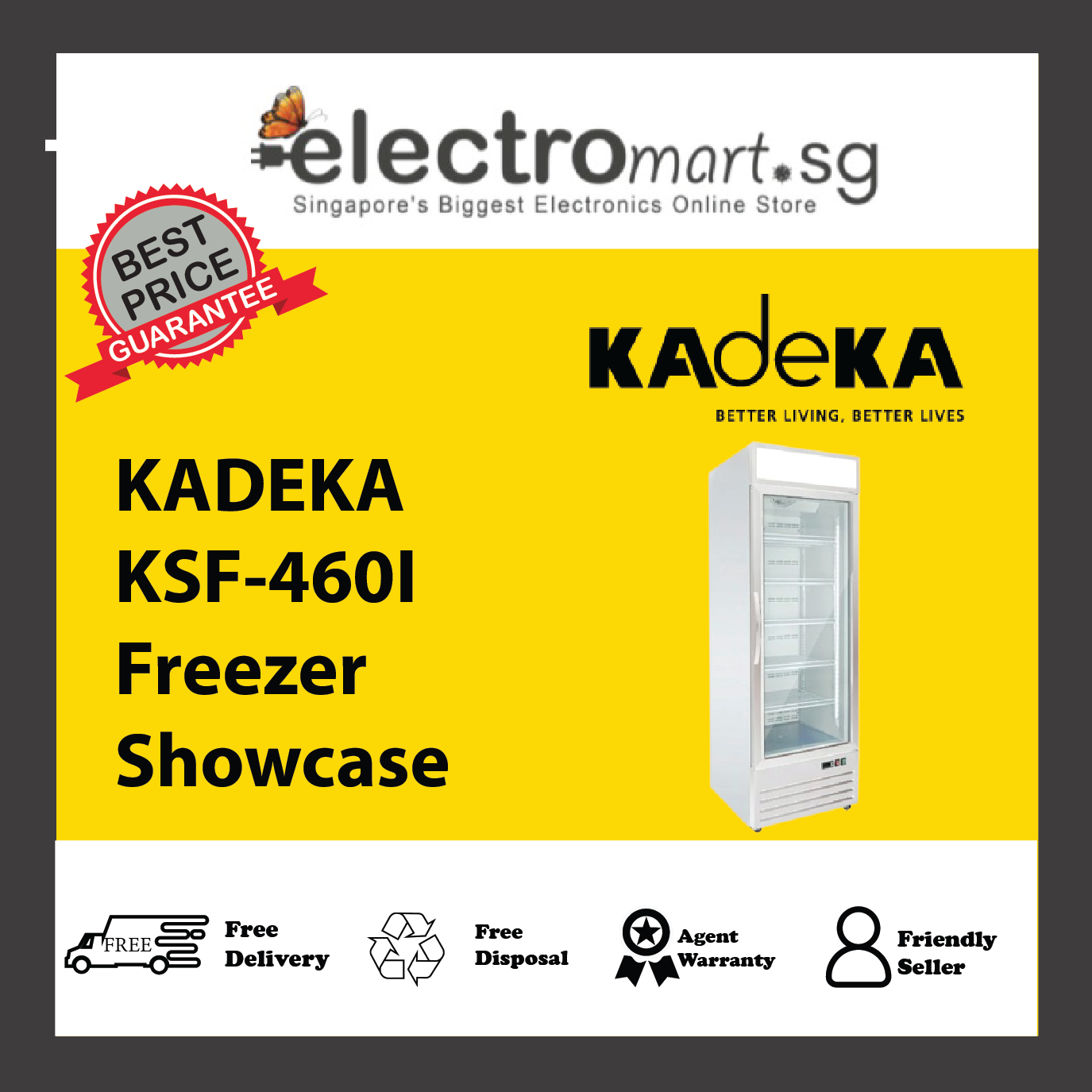 KADEKA KSF-460I Upright Freezer Showcase One Door