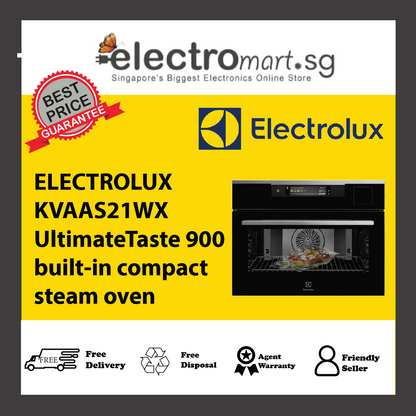 ELECTROLUX KVAAS21WX 60cm UltimateTaste 900 built-in compact steam oven with 43L capacity