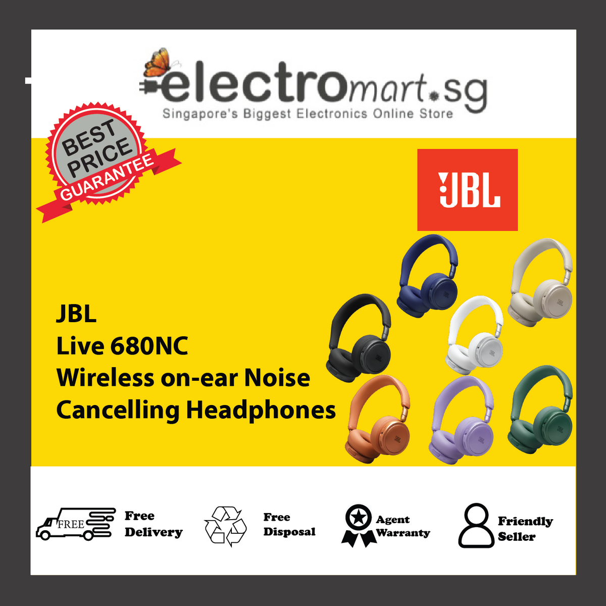 JBL Live 680NC Wireless on-ear Noise Cancelling Headphones