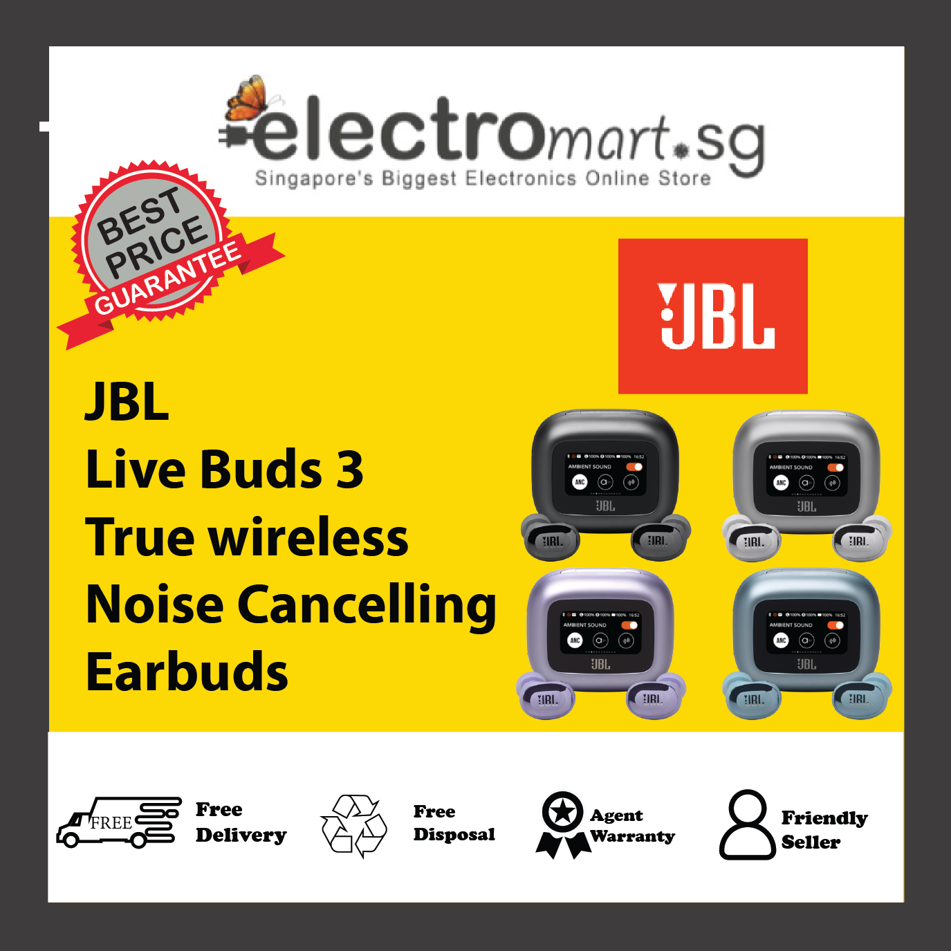 JBL Live Buds 3 True wireless Noise Cancelling Earbuds