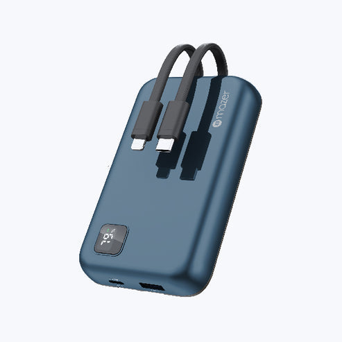 Mazer Link 10,000mAh (Built-in Lightning & USB C Cables) Power Bank