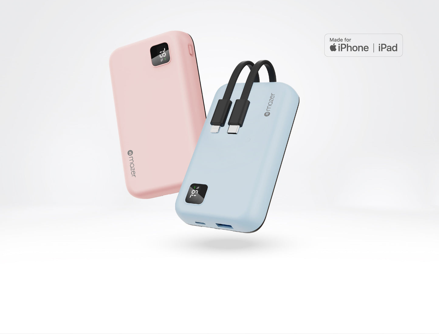 Mazer Link 10,000mAh (Built-in Lightning & USB C Cables) Power Bank