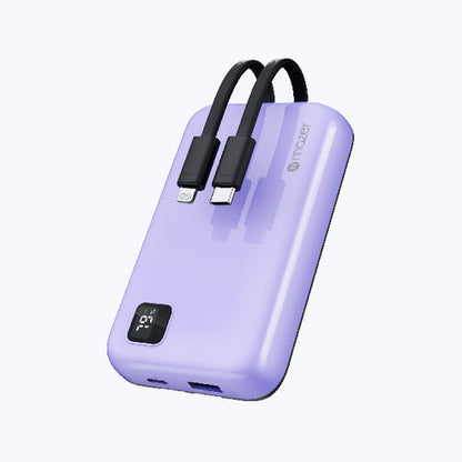 Mazer Link 10,000mAh (Built-in Lightning & USB C Cables) Power Bank