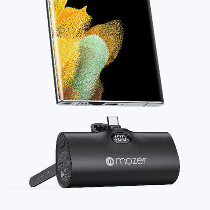 Mazer Super Mini 5000mAh PD 20W Power Bank (Built-in USB-C Connector)