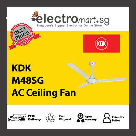 KDK M48SG 3-Blades AC Ceiling Fan with Regulator Control (120cm)