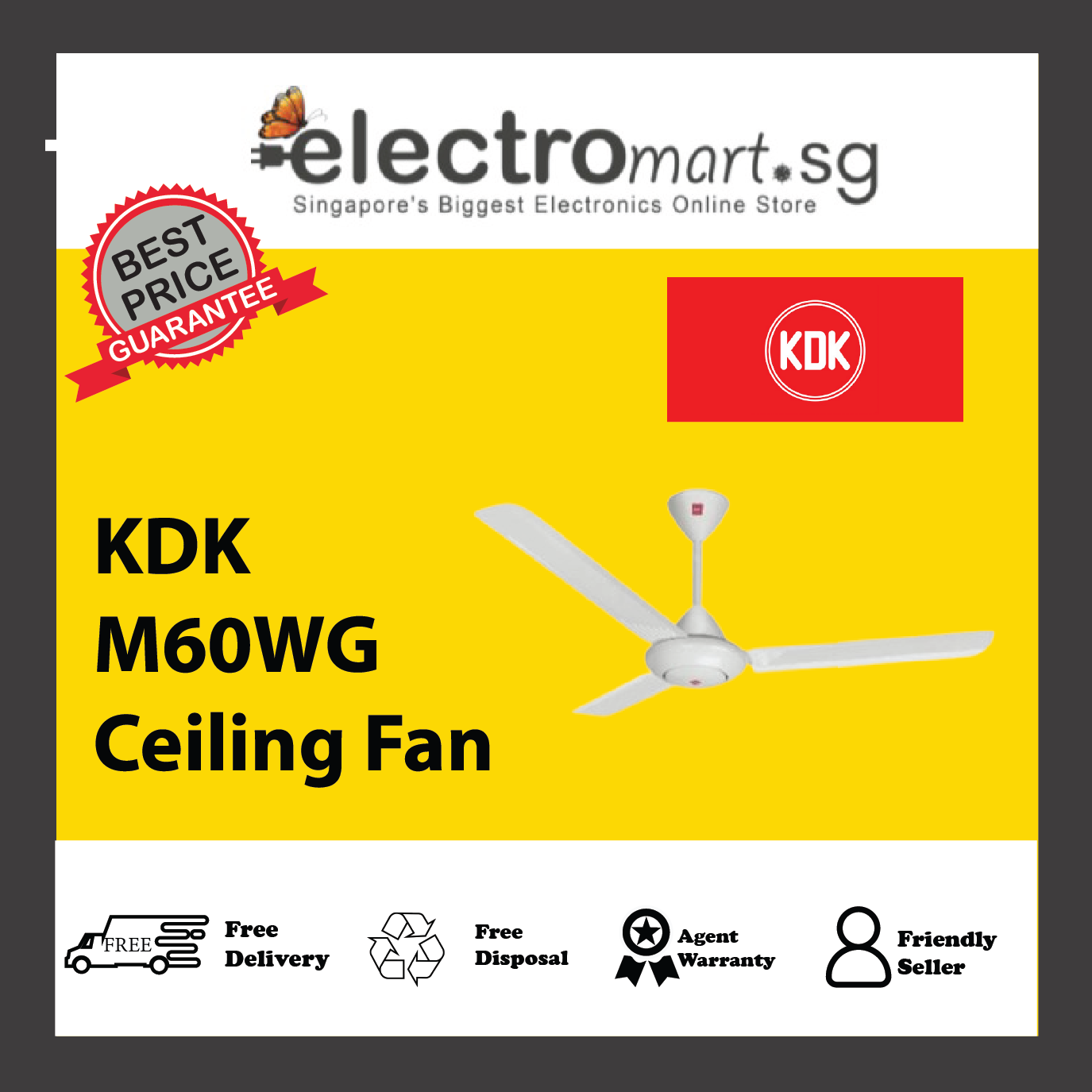 KDK M60WG Ceiling Fan 150cm