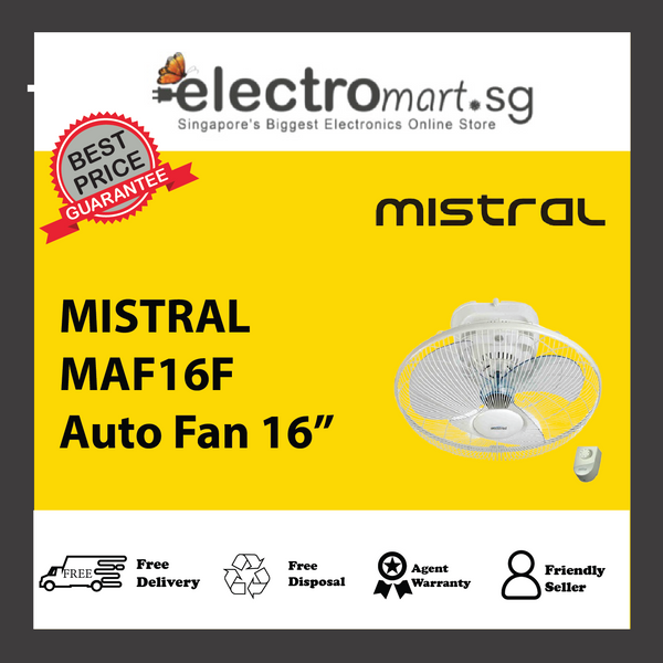 MISTRAL MAF16F 16" Orbit Auto Ceiling Fan w/ Regulator