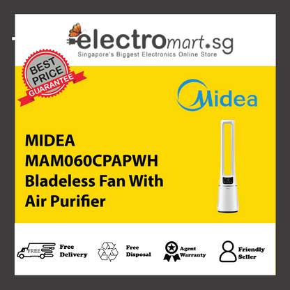 MIDEA MAM060CPAPWH Bladeless Fan With Air Purifier