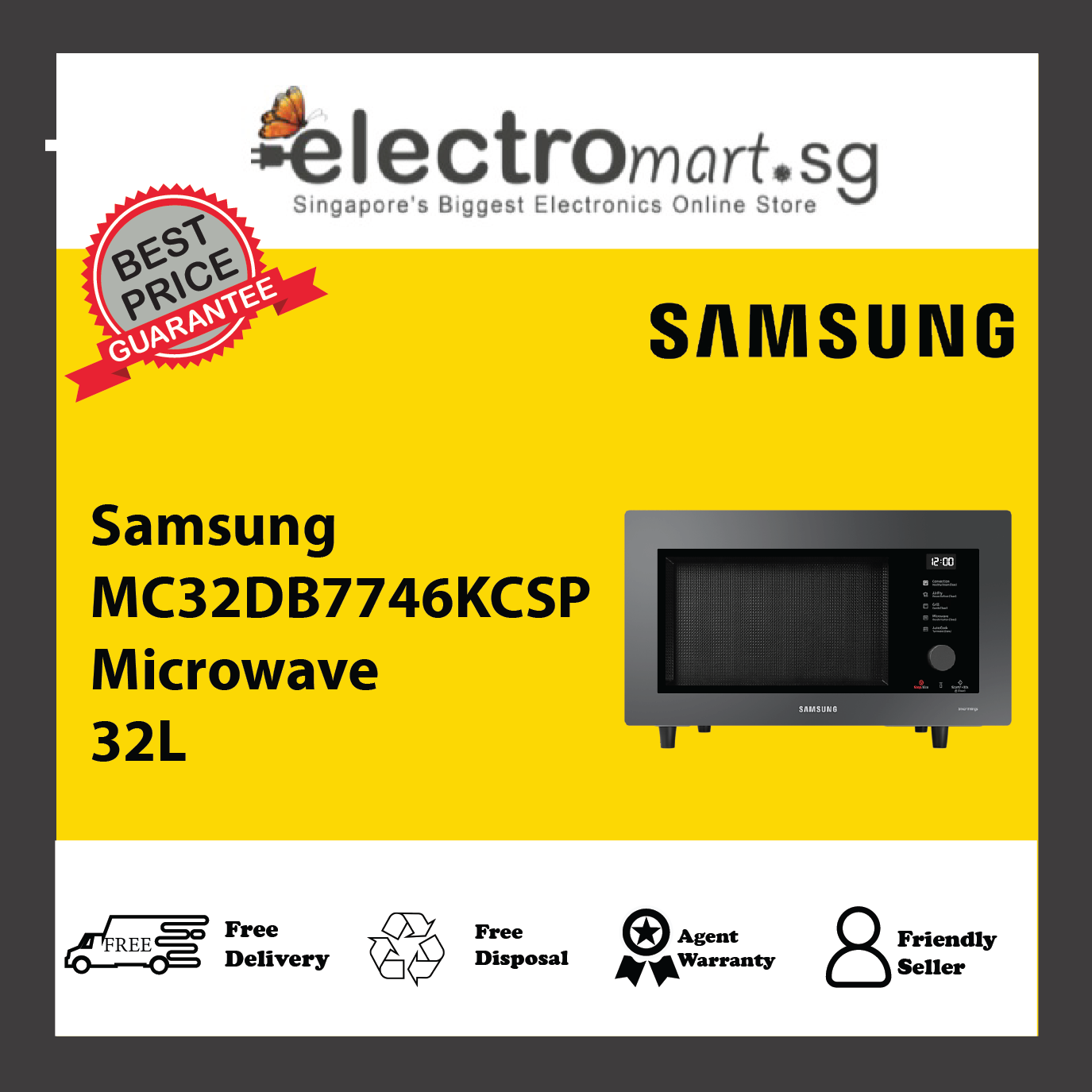 Samsung MC32DB7746KCSP Smart Convection Microwave Oven 32L