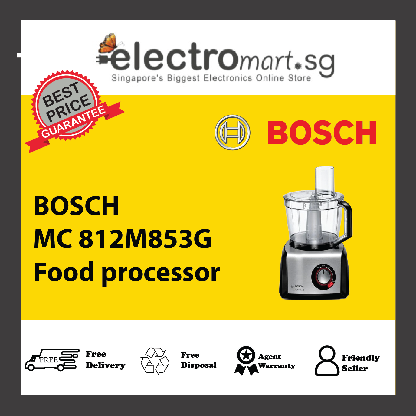 BOSCH MC 812M853G Food processor MultiTalent 8 1250 W Black